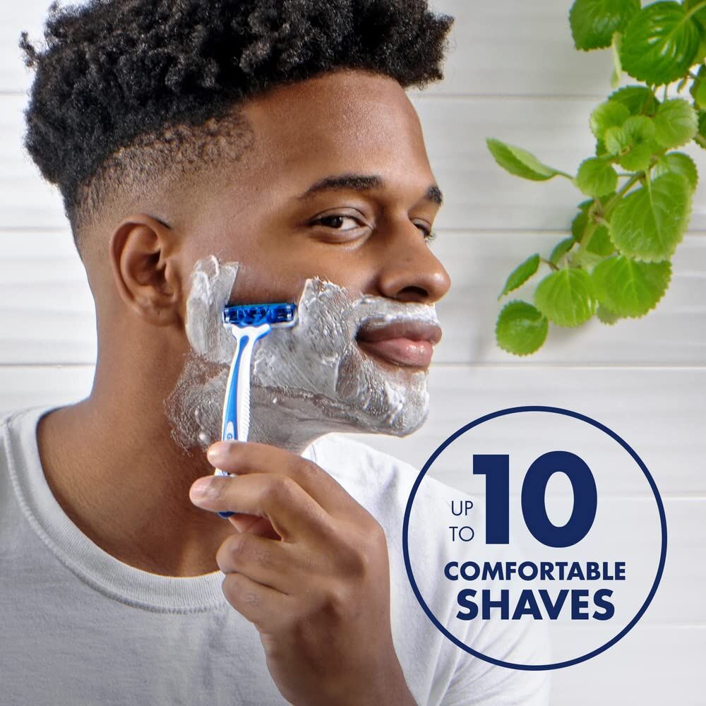 4x Gillette SkinMate Mens Sensitive Disposable Razors - Blue