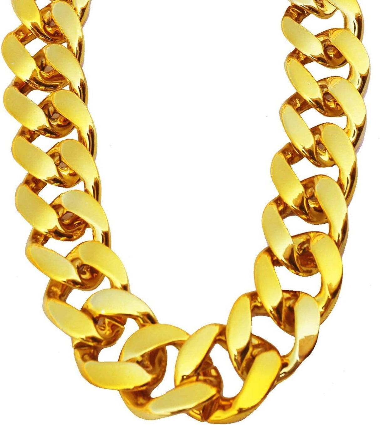 Gold Chunky Plastic Chain Choker Necklace - Adjustable Pimp/Gangster (Costume Accessory)