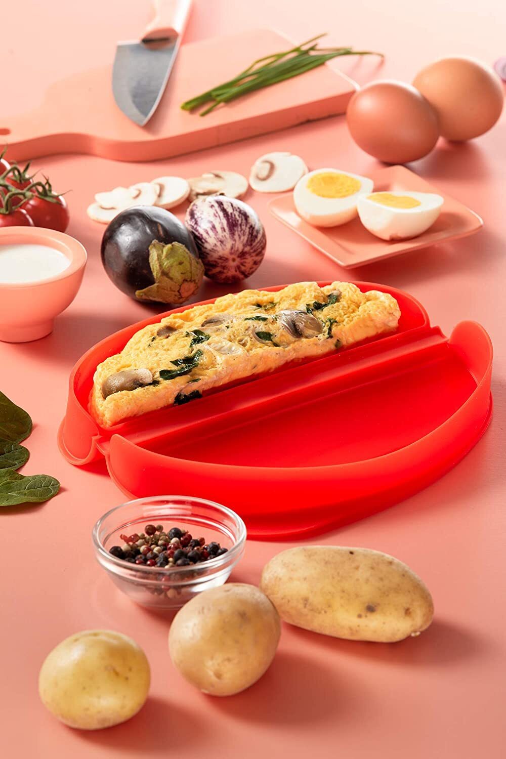 Lekue Silicone Non Stick Pancake Microwave Breakfast Maker Egg Omelette Tool