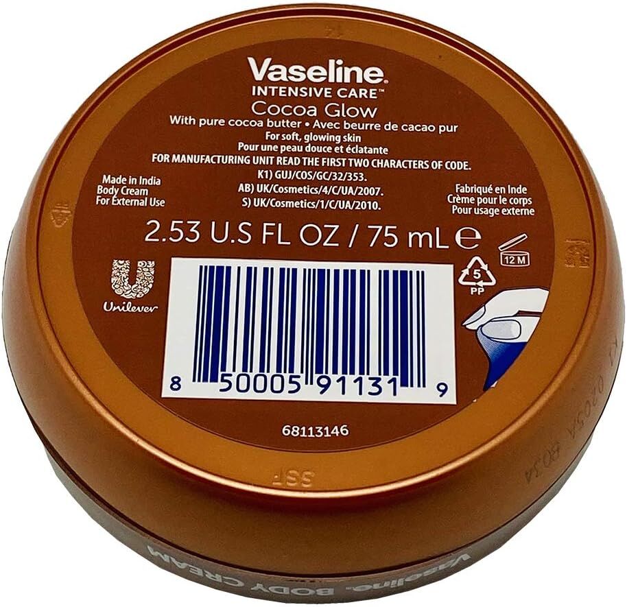 Vaseline 75ml Intensive Care Cocoa Body Cream