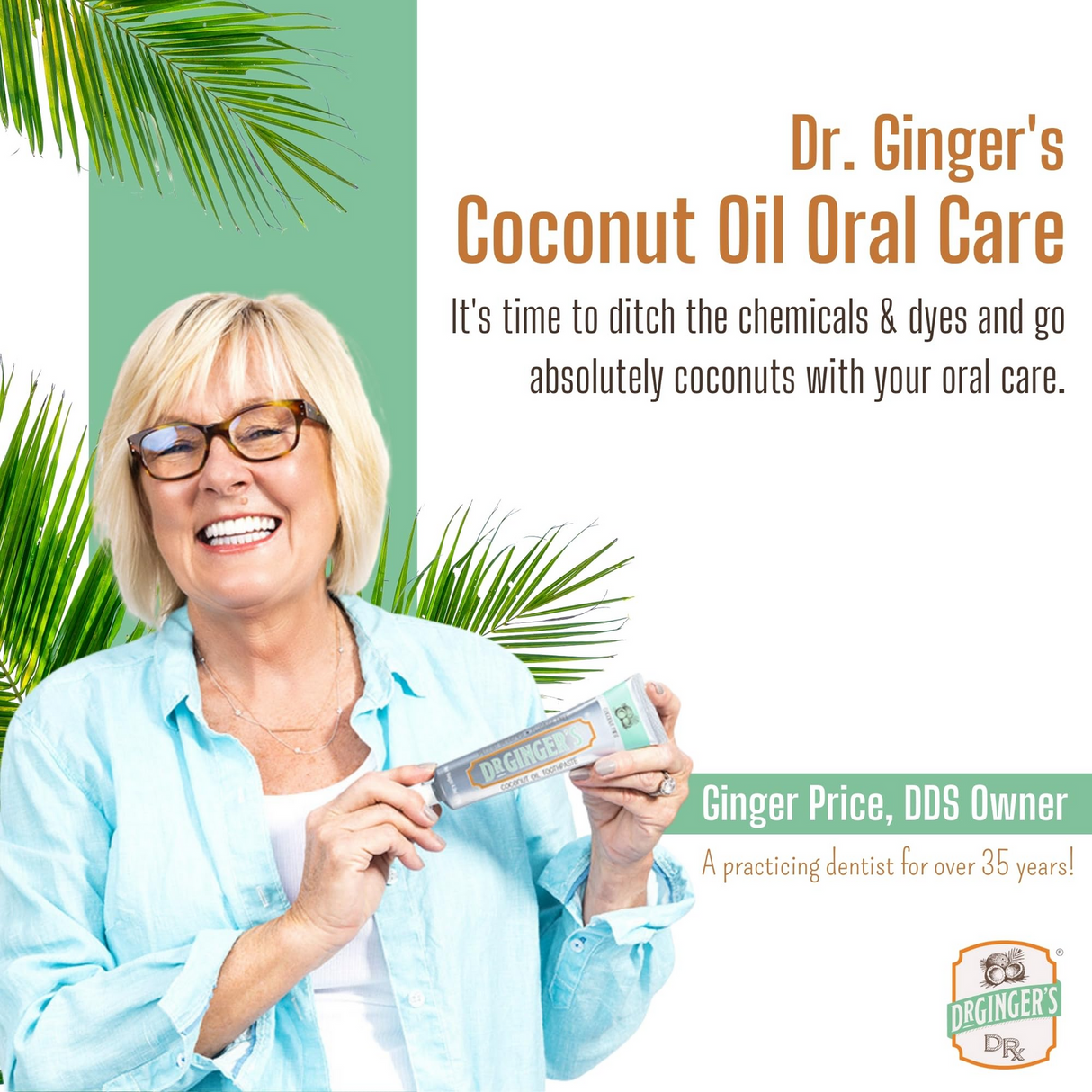 Dr. Ginger's Coconut Oil Toothpaste Activated White Charcoal Whitening - 4oz