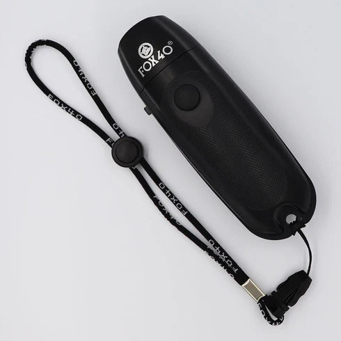 Fox 40 Electronic Whistle with Wrist Lanyard - Black (Safety & Referee)