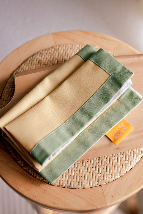 100% Cotton Linen Napkins - Citrus Breeze (set of 2)
