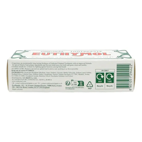 5x Euthymol Toothpaste 75ml Original