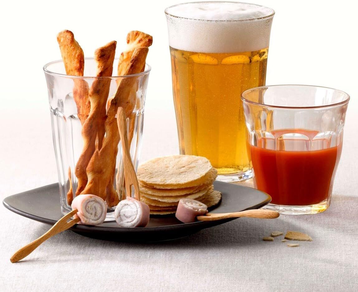 6pcs 250ml Picardie Clear Glass Tumbler Glasses Thick & Sturdy BPA Free