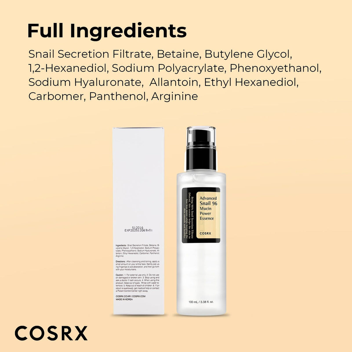CosRx Advanced Snail 96 Mucin Power Essence - 100ml (3.38 fl oz)