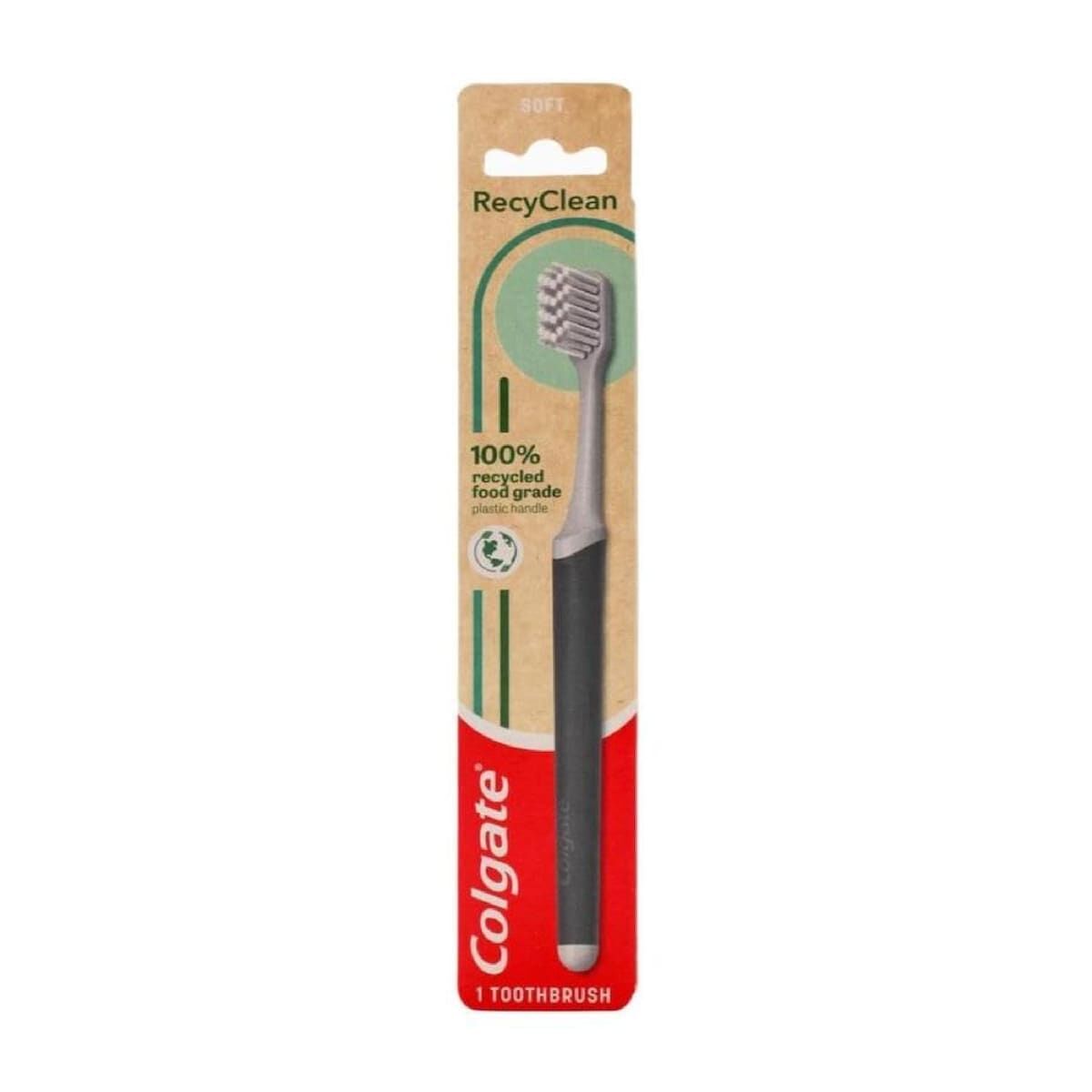 6x Colgate Toothbrush 100% Recycled Food Grade Bulk Pack - Plastic Handle Soft Bristles