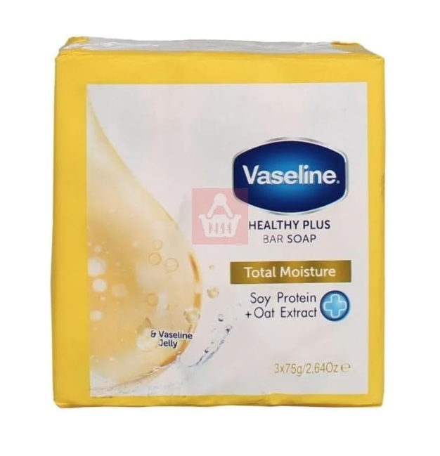 6x 75g Vaseline Total Moisture Bar Soap Bulk Pack (450g Total)