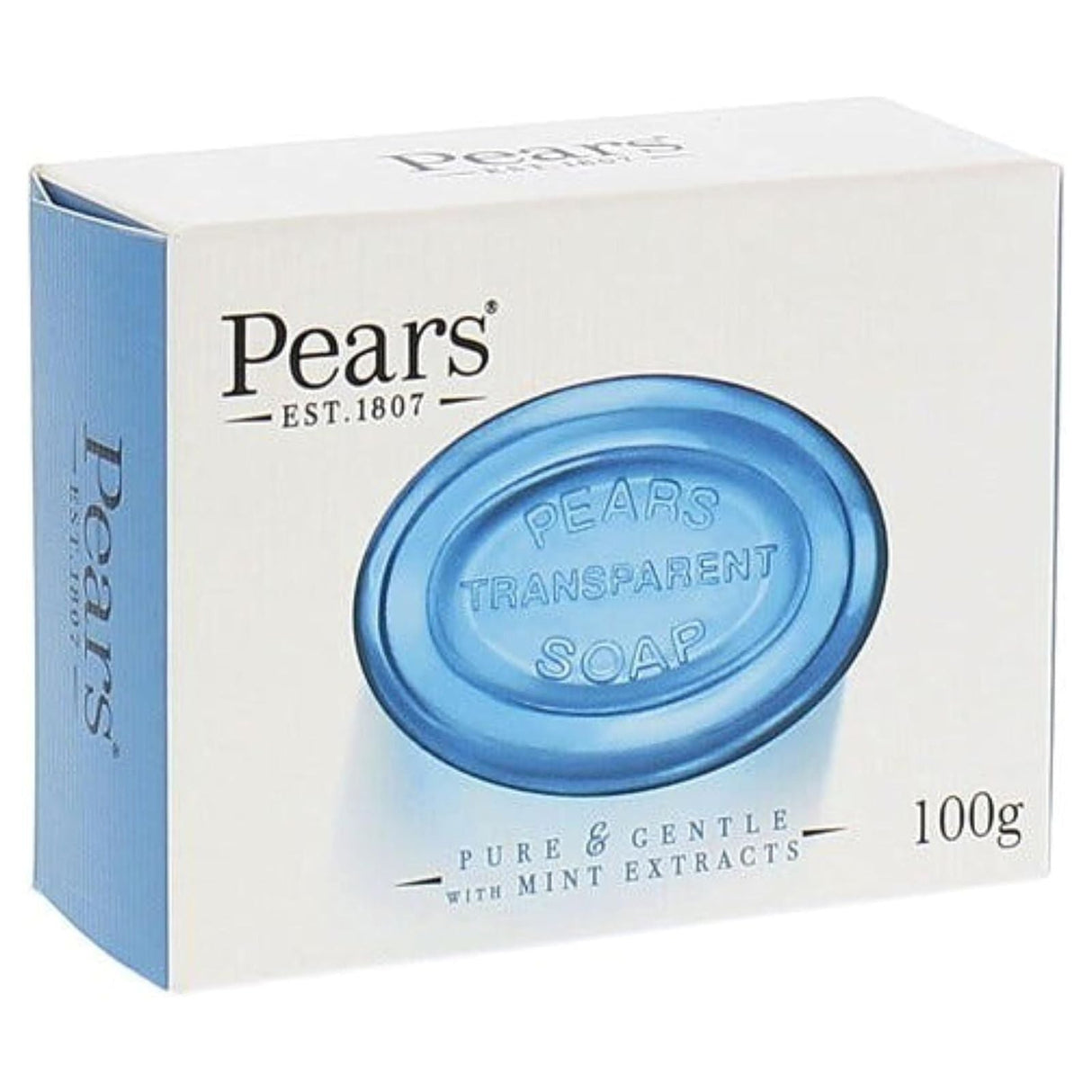 Pears 100g Transparent Bar Soap - Pure & Gentle with Mint Extracts