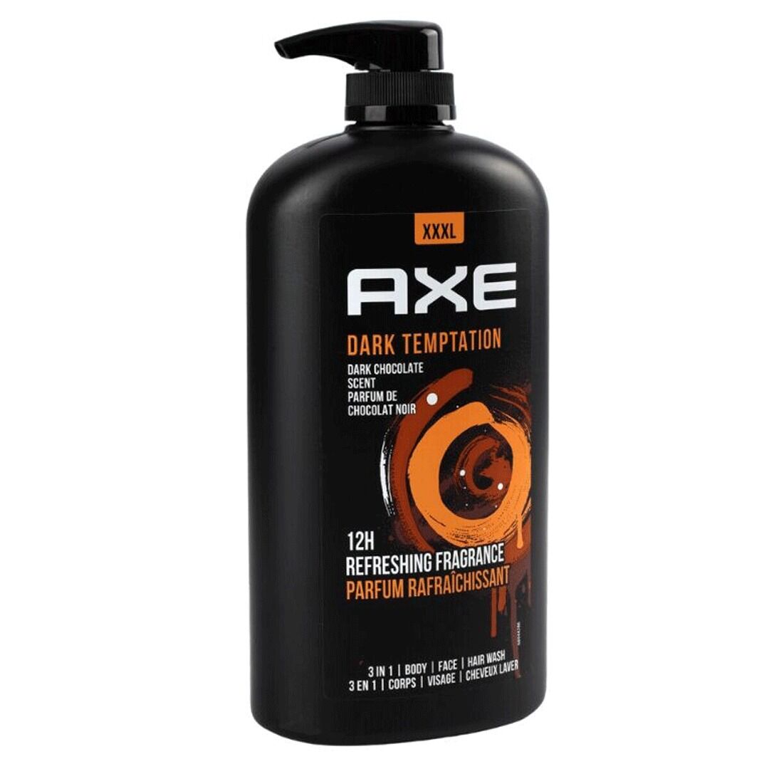 AXE 3-in-1 Body Face & Hair Wash in Dark Temptation Chocolate Scent – 1L