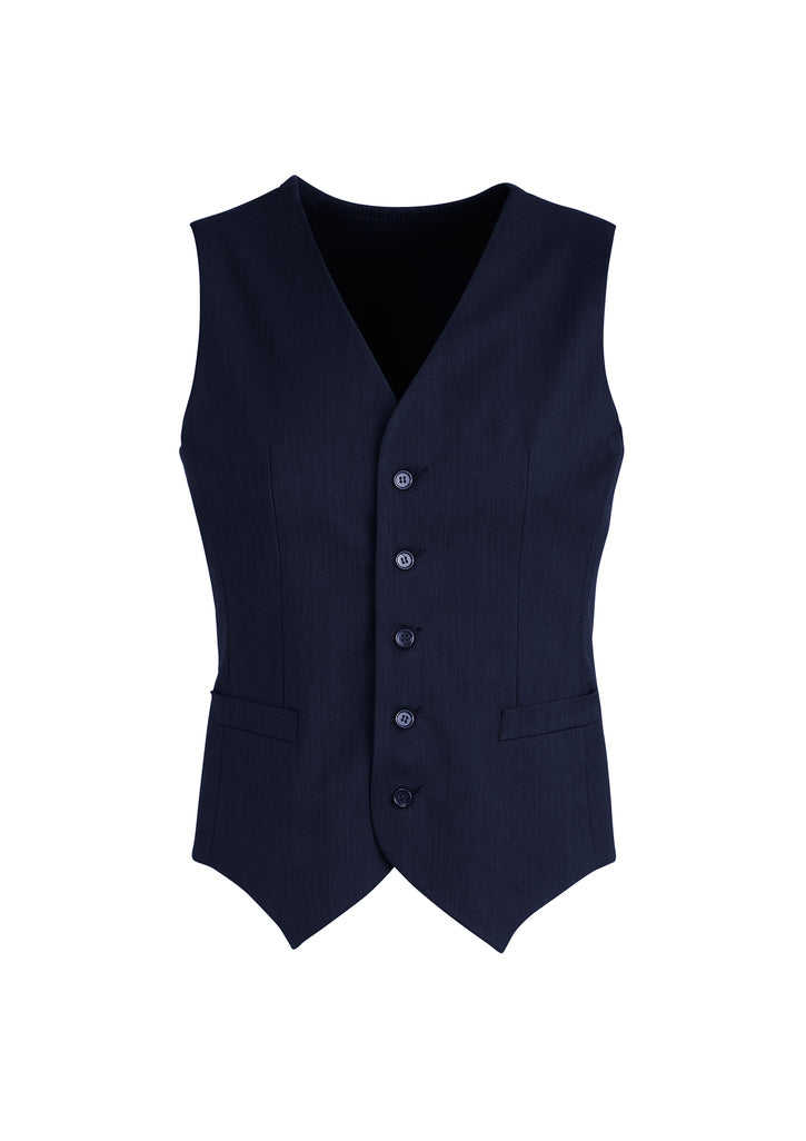 Mens Peaked Vest Waistcoat w/ Knitted Back Suit Formal Wedding Dress Up - Navy