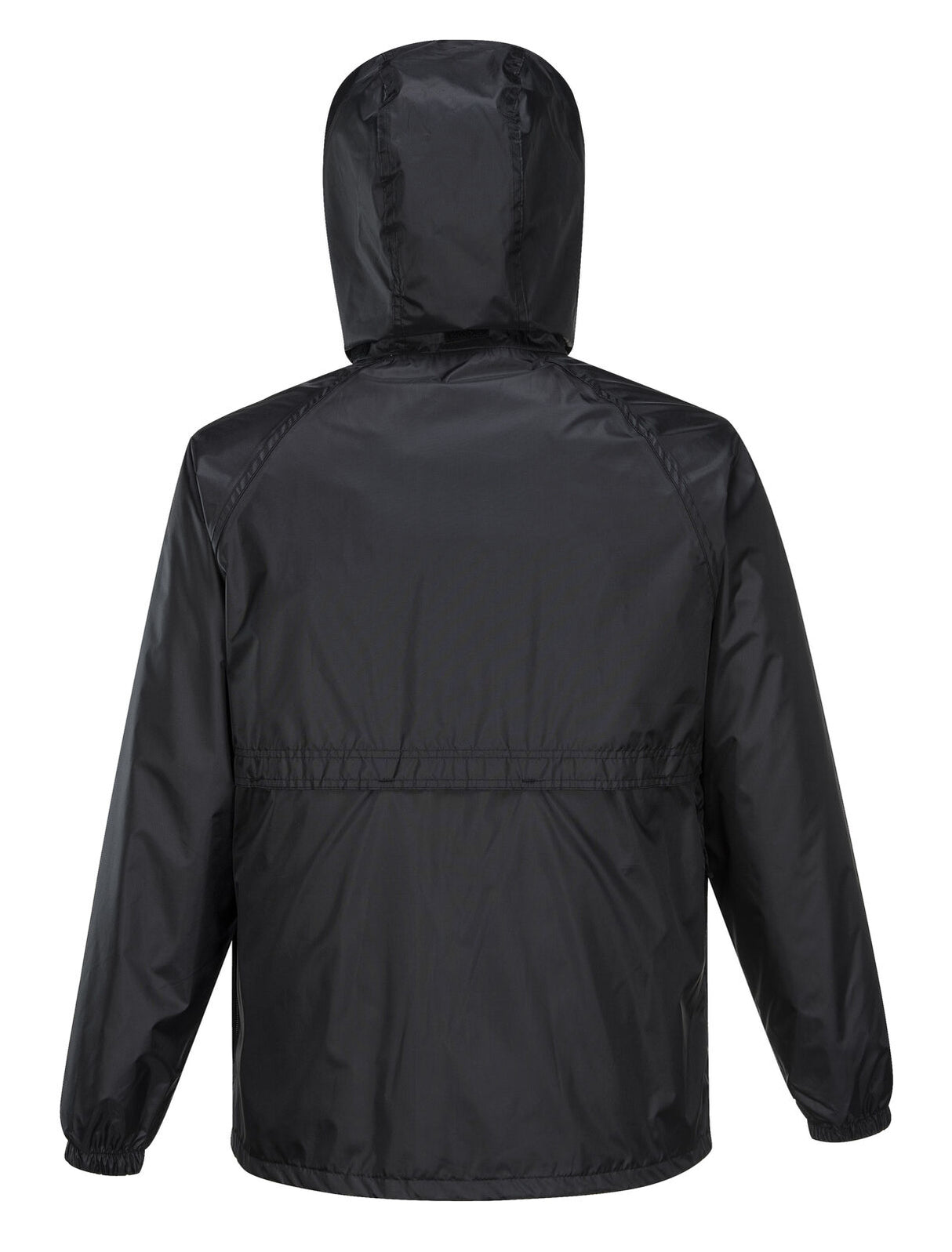 Huski Stratus Mens Waterproof Rain Jacket w/Concealed Hood (Windproof & Packable) - Black