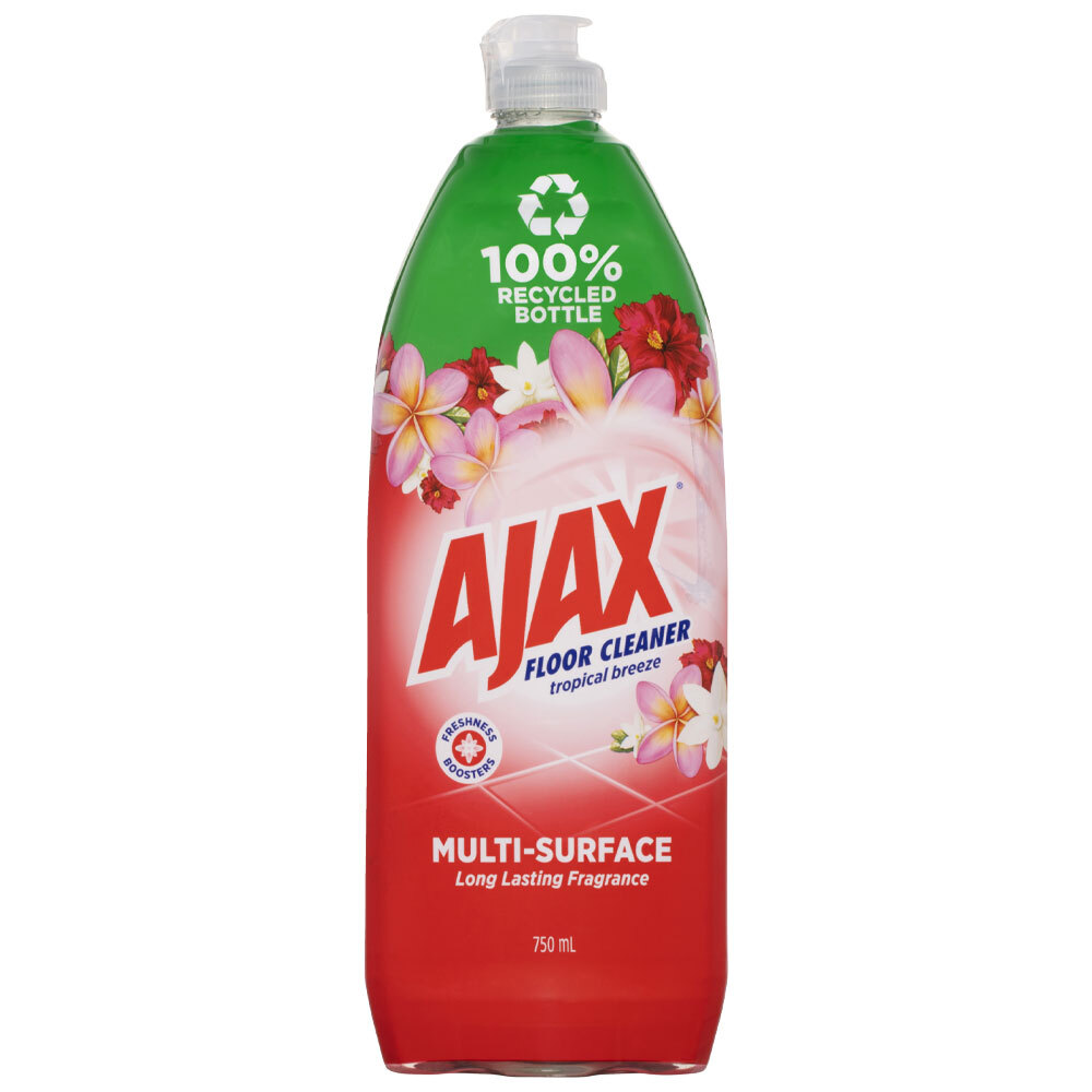 3x Ajax Tropical Breeze Floor Cleaner 750ml Bulk Pack (Divine Blends)