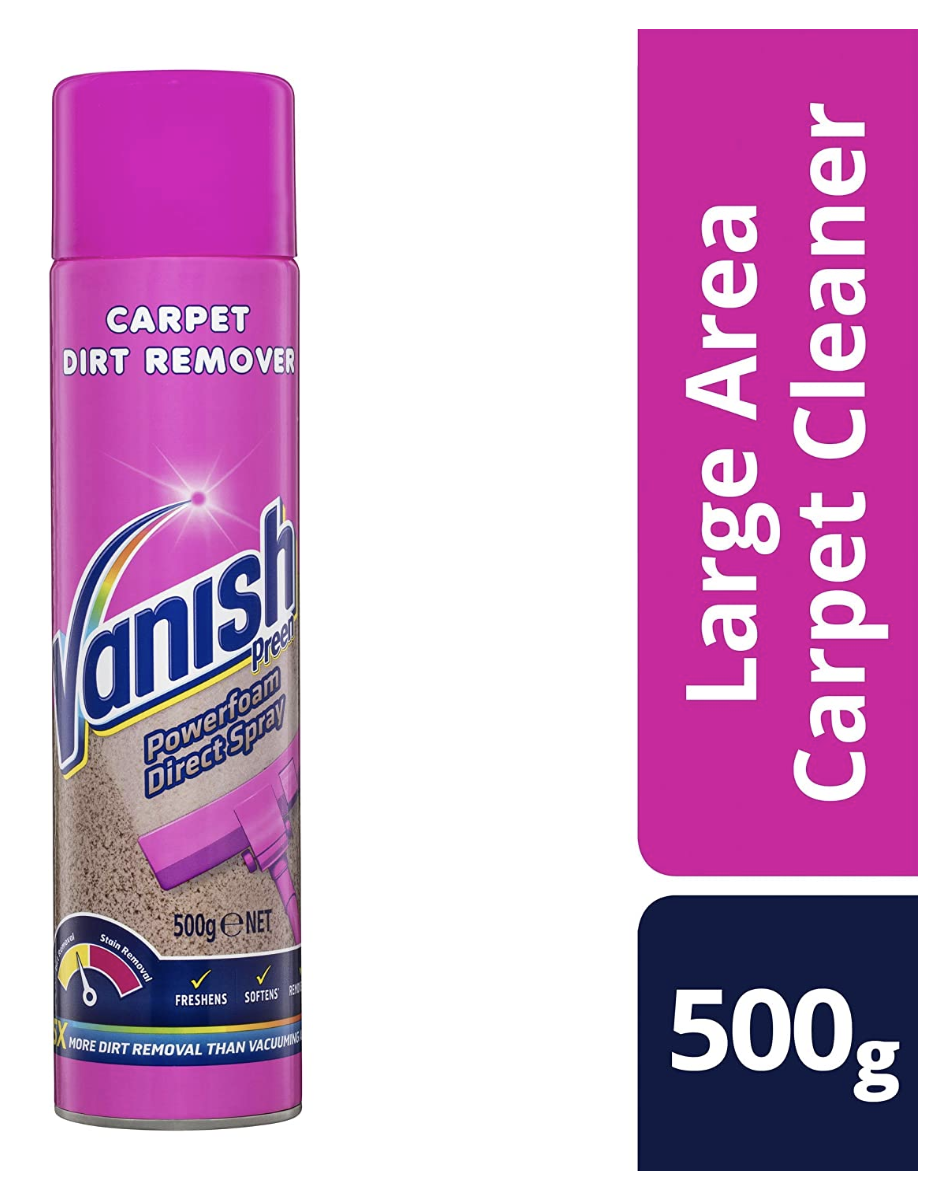 Vanish Preen Carpet Dirt Remover Powerfoam Direct Spray Large Area Cleaner 500g