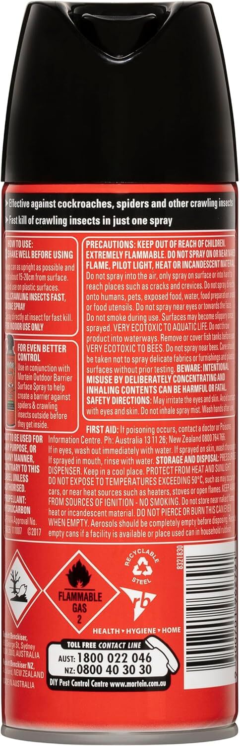Mortein Fast Knockdown Odourless Surface Spray 250g - Crawling Insect Killer