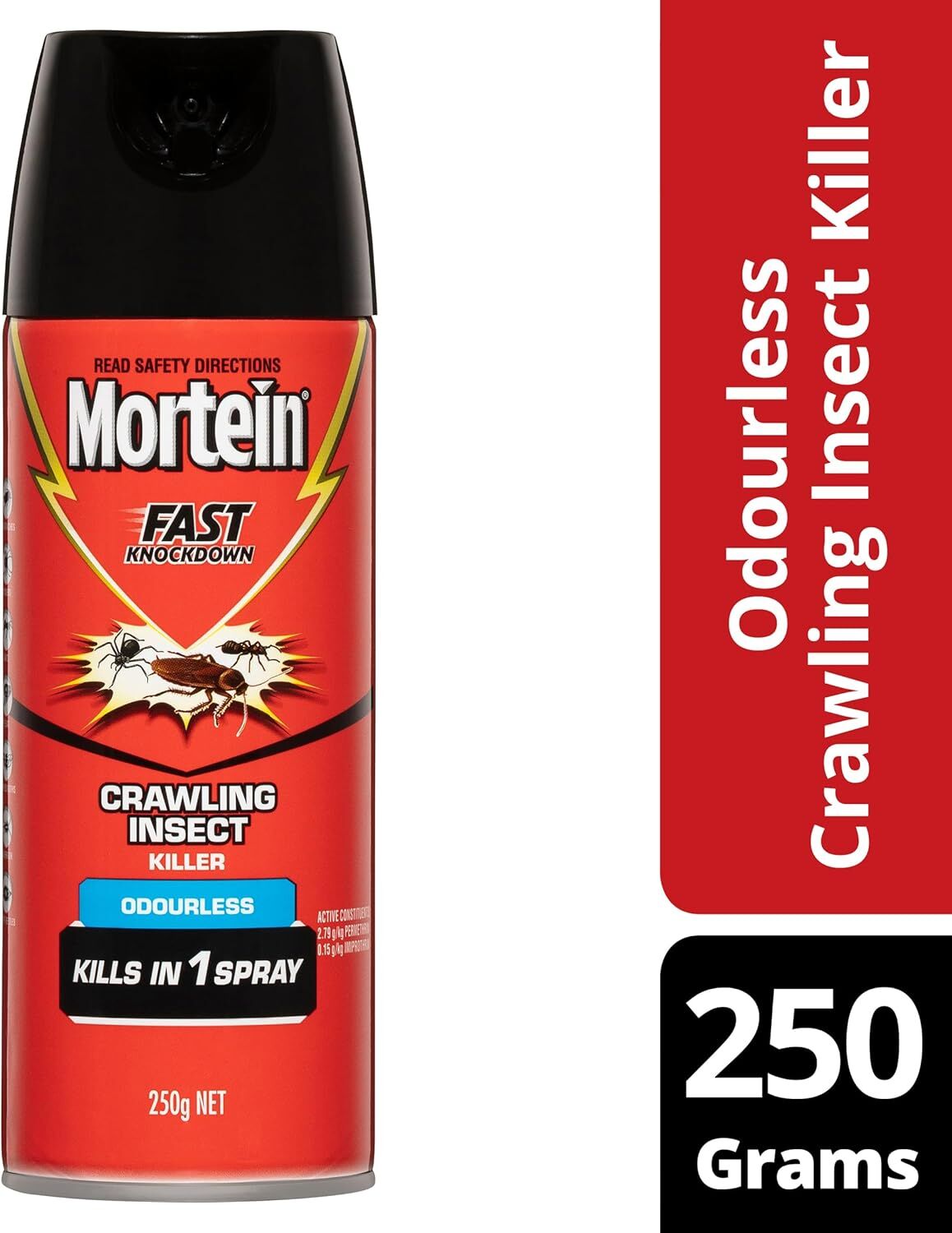 Mortein Fast Knockdown Odourless Surface Spray 250g - Crawling Insect Killer