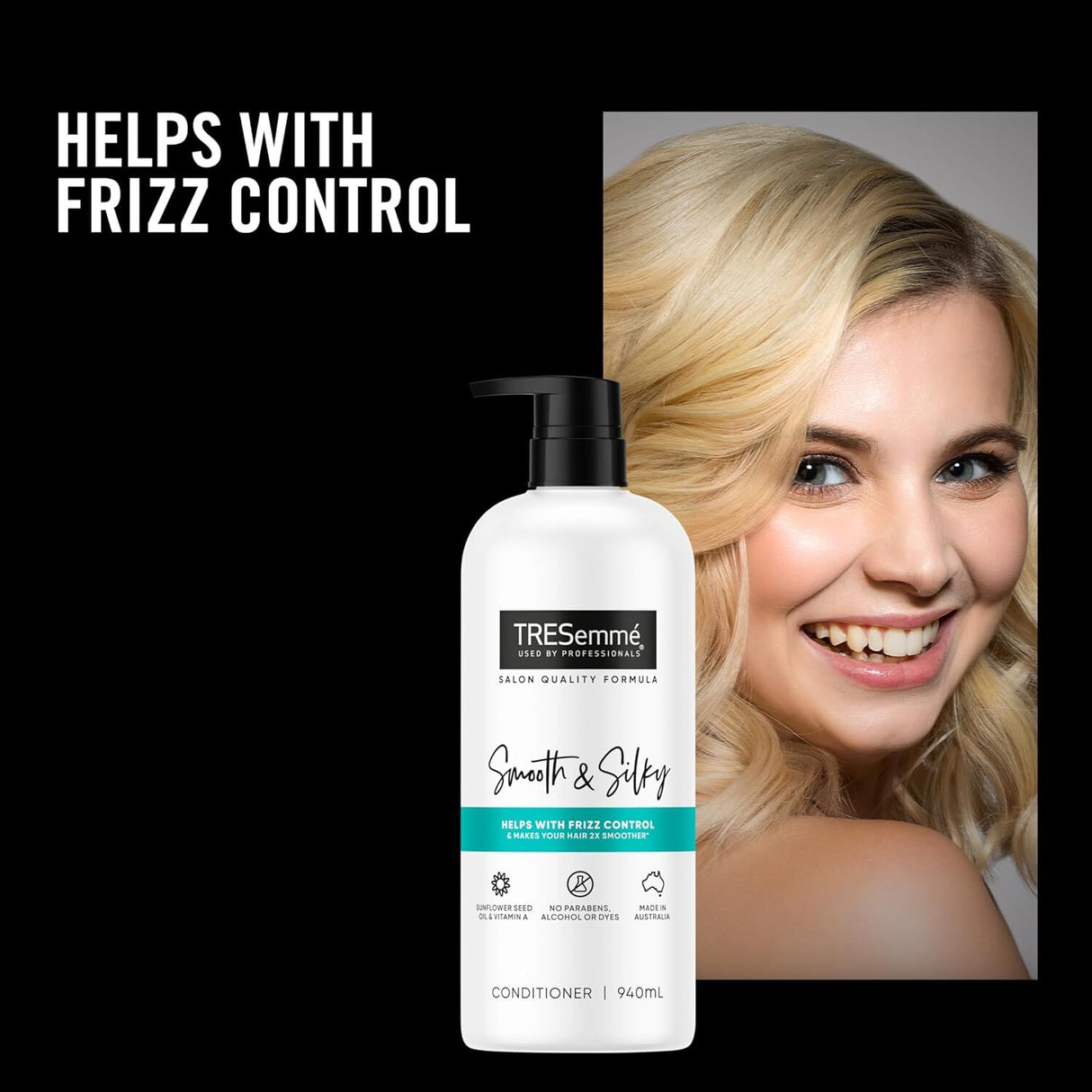 TRESemmé Smooth & Silky Conditioner 750mL Frizz Control Paraben-Free Made in Australia