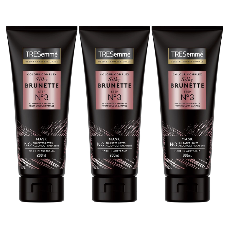 3x TRESemmé 200ml Silky Brunette Hair Mask with Colour Complex Pack - Step 3