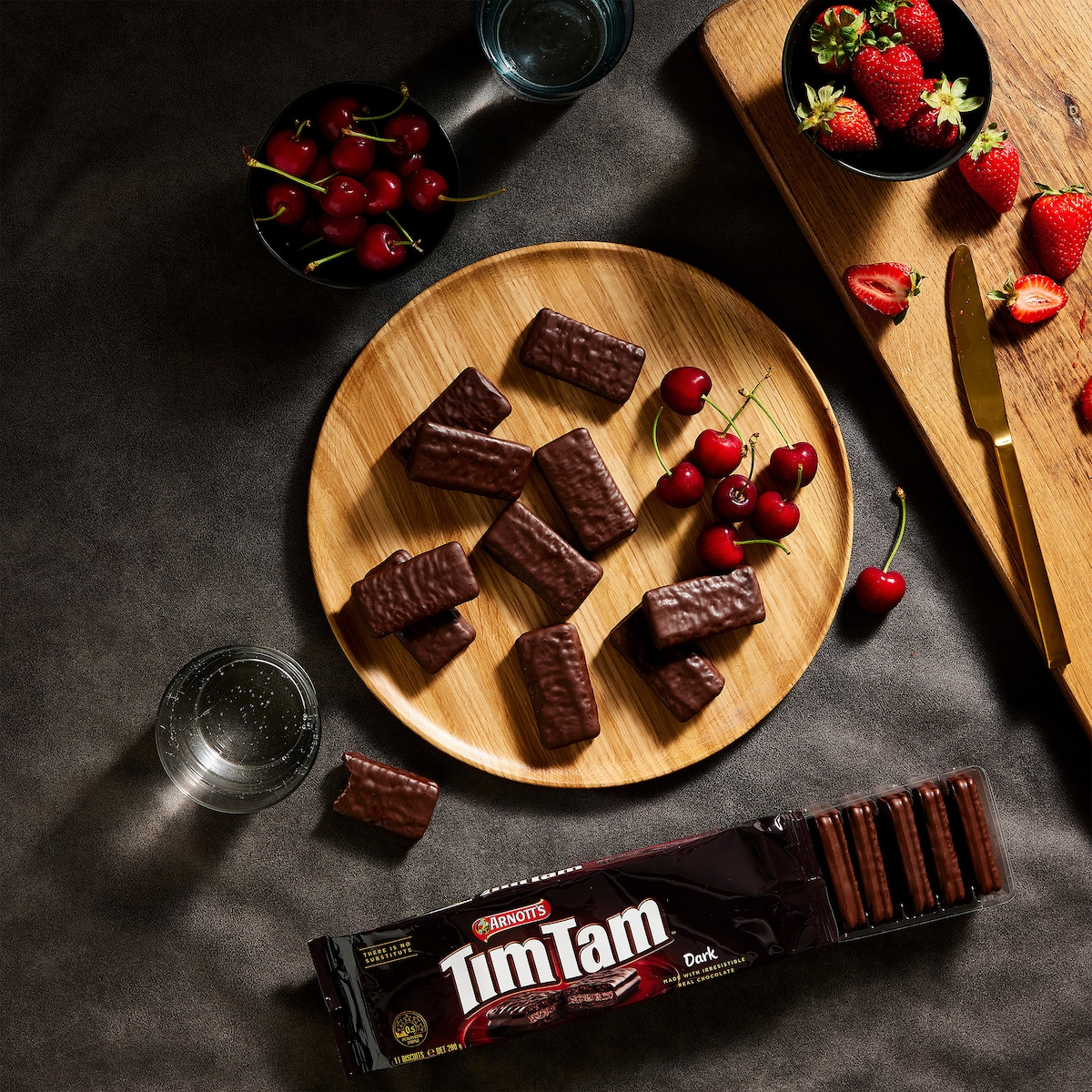 12x Arnott's Tim Tam Dark Chocolate Biscuits 200g - 1 Packet (Fresh Australian Batch)