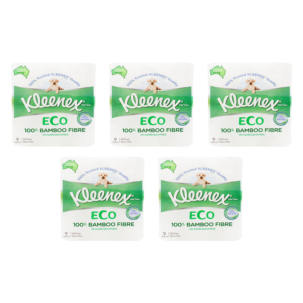 45pc Kleenex Toilet Tissue Eco Bamboo Fibre Rolls 180-Sheets