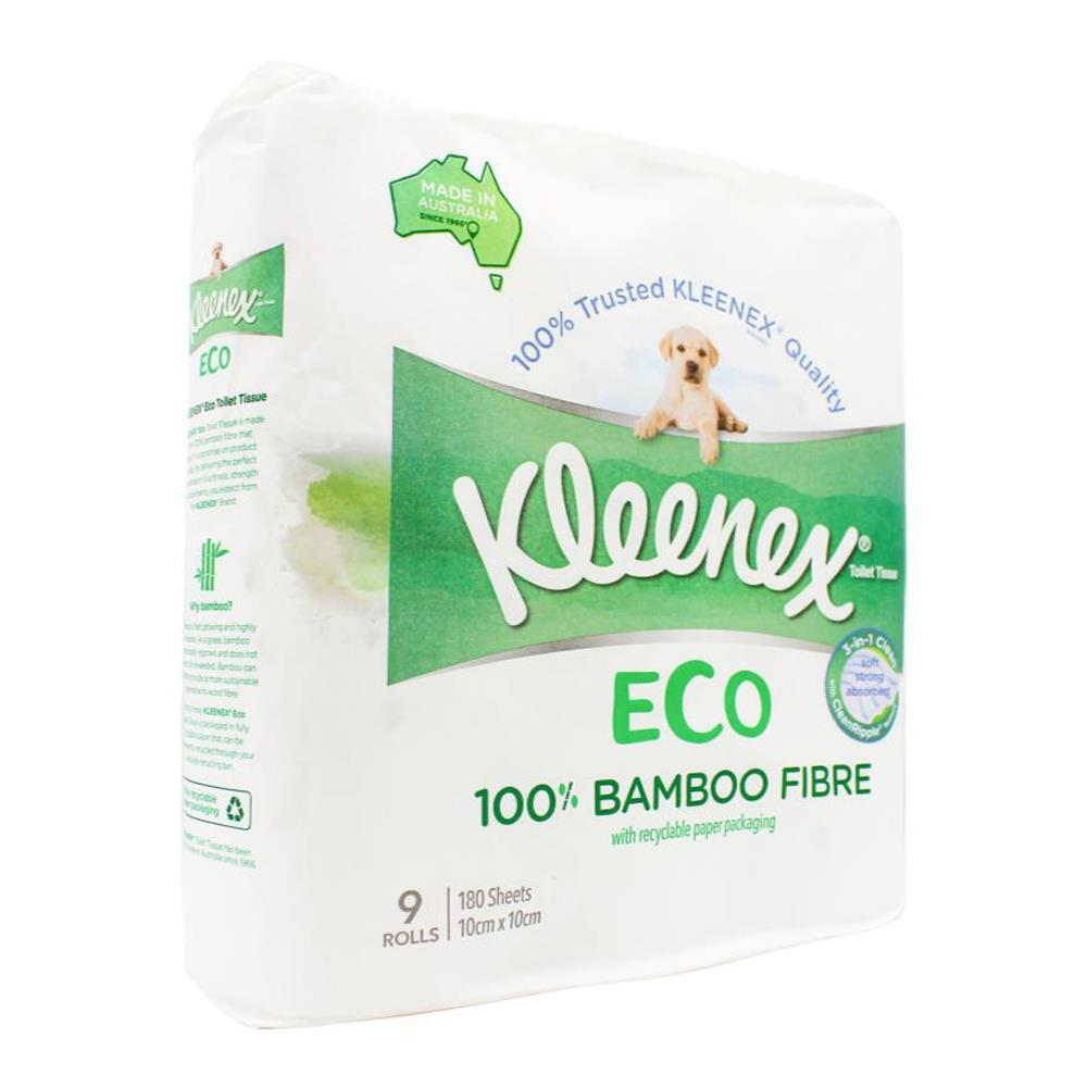 KLEENEX TOILET TISSUE ECO BAMBOO FIBRE 9 ROLLS X 180 SHEETS