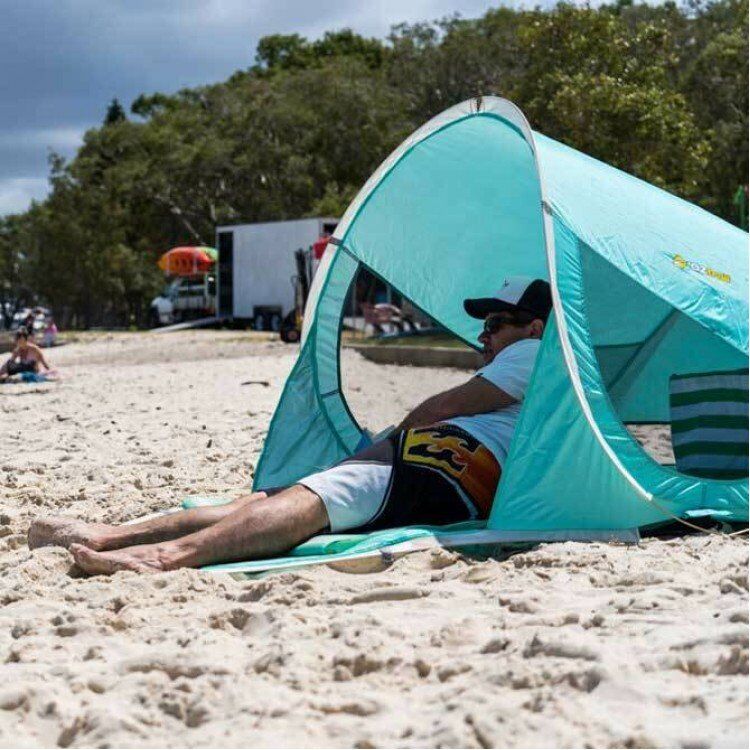 OZtrail Pop-Up Beach Dome Shelter UPF50+ 2.35x1.15m - Blue