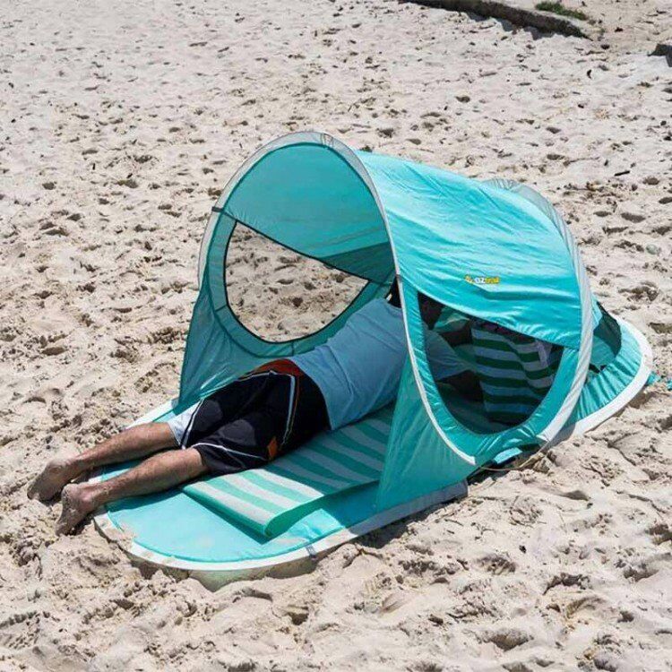 OZtrail Pop-Up Beach Dome Shelter UPF50+ 2.35x1.15m - Blue
