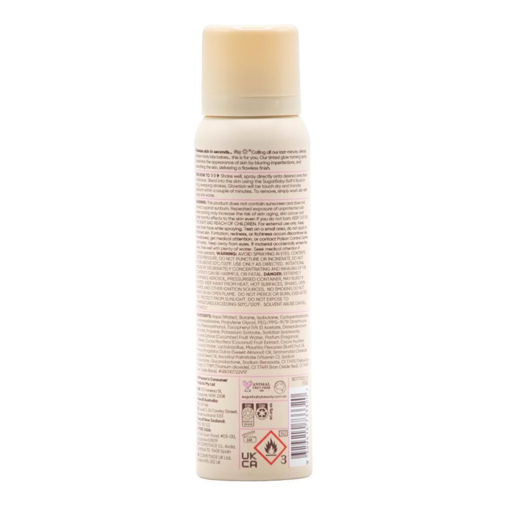 3x Sugar Baby 97ml Glowtion Instant Glow Wash-Off Bronzing Spray Bulk Pack