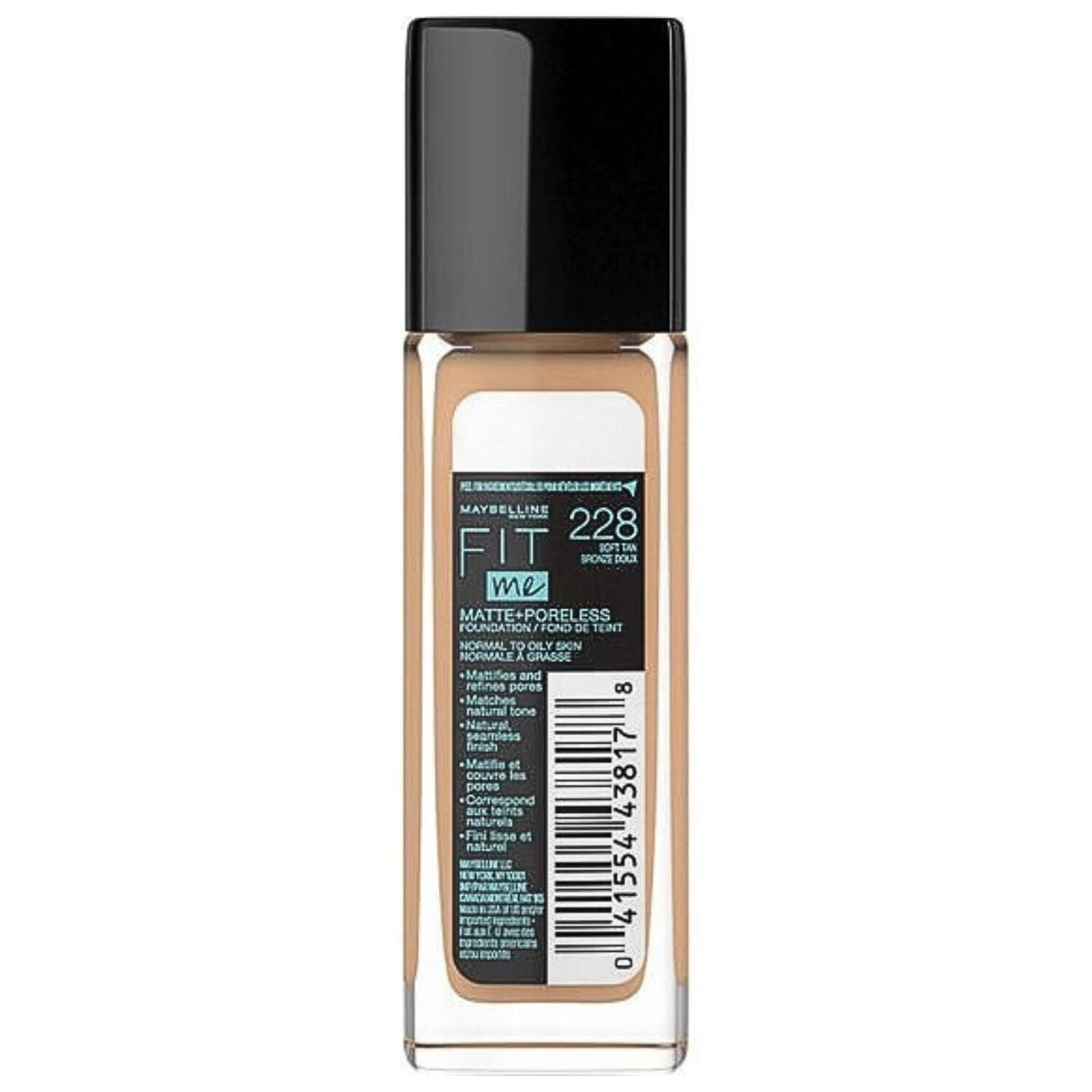 Maybelline 30ml Fit Me Matte + Poreless Foundation Matte Finish - 228 Soft Tan