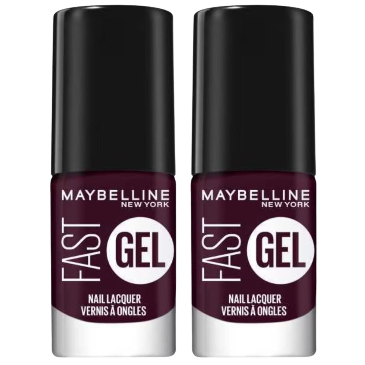 2x Maybelline Fast Gel Quick Drying Longwear Nail Lacquer 6.7ml - 13 Possessed Plum