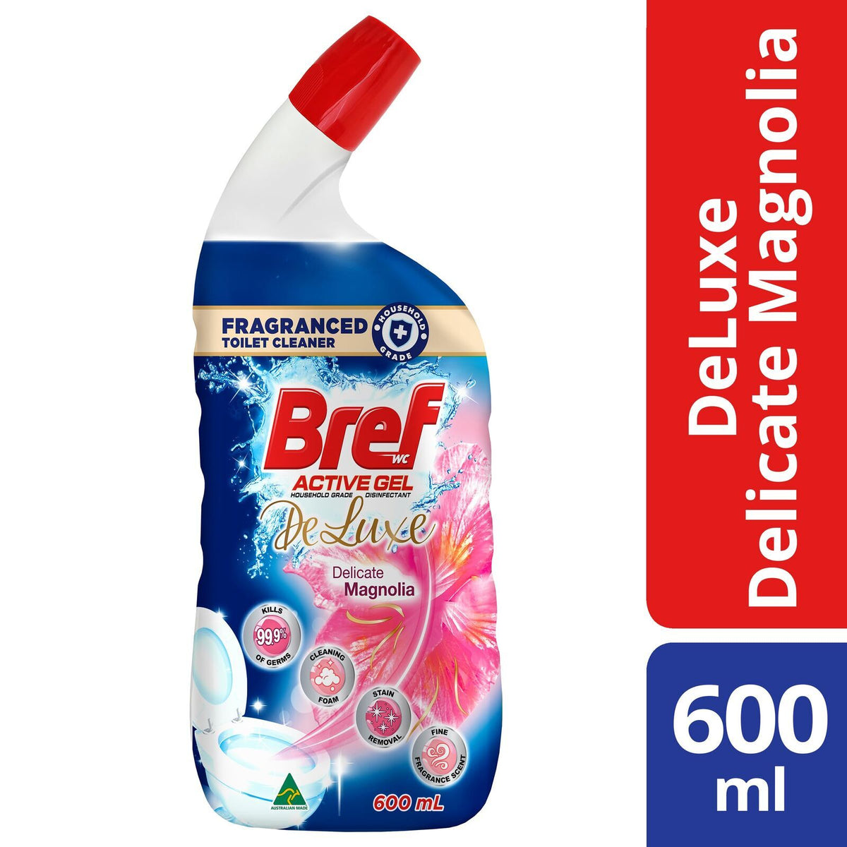 Bref Active Gel De Luxe Toilet Cleaner Disinfectant Magnolia 600mL