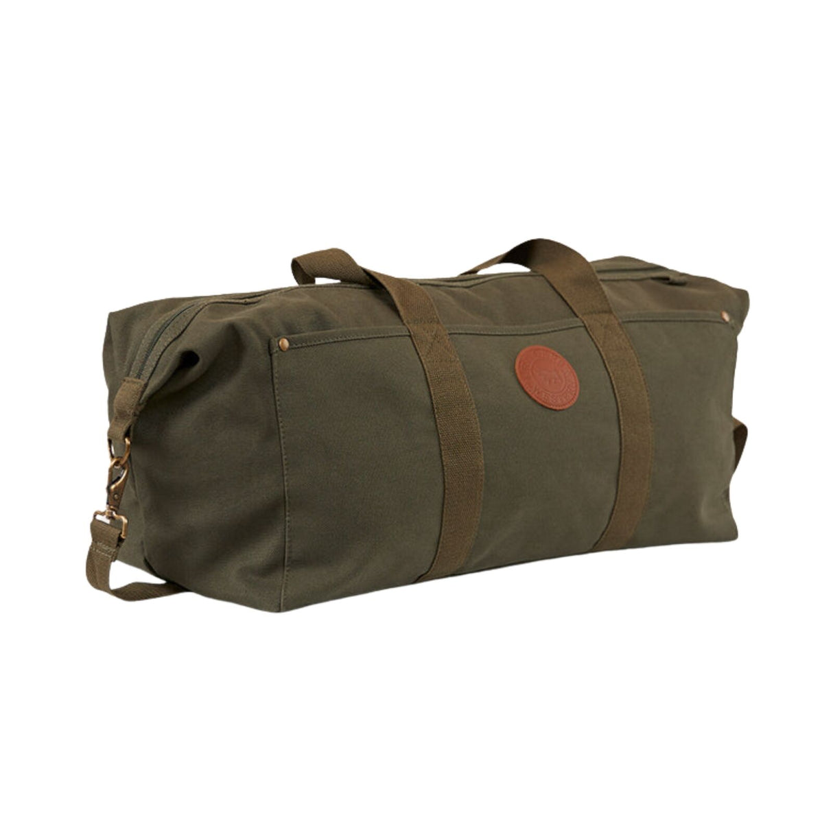 Ringers Western Kirkwood Duffle Bag 100% Cotton Canvas 50cm Travel Holdall with Leather Accents in Military Green