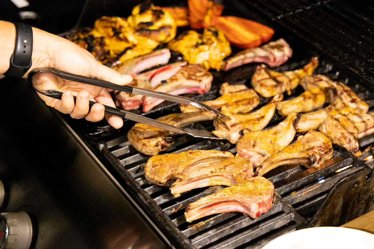 2pc Cuisena 24/30cm Stainless Steel Utility Tongs Set BBQ Cooking Utensil - Black