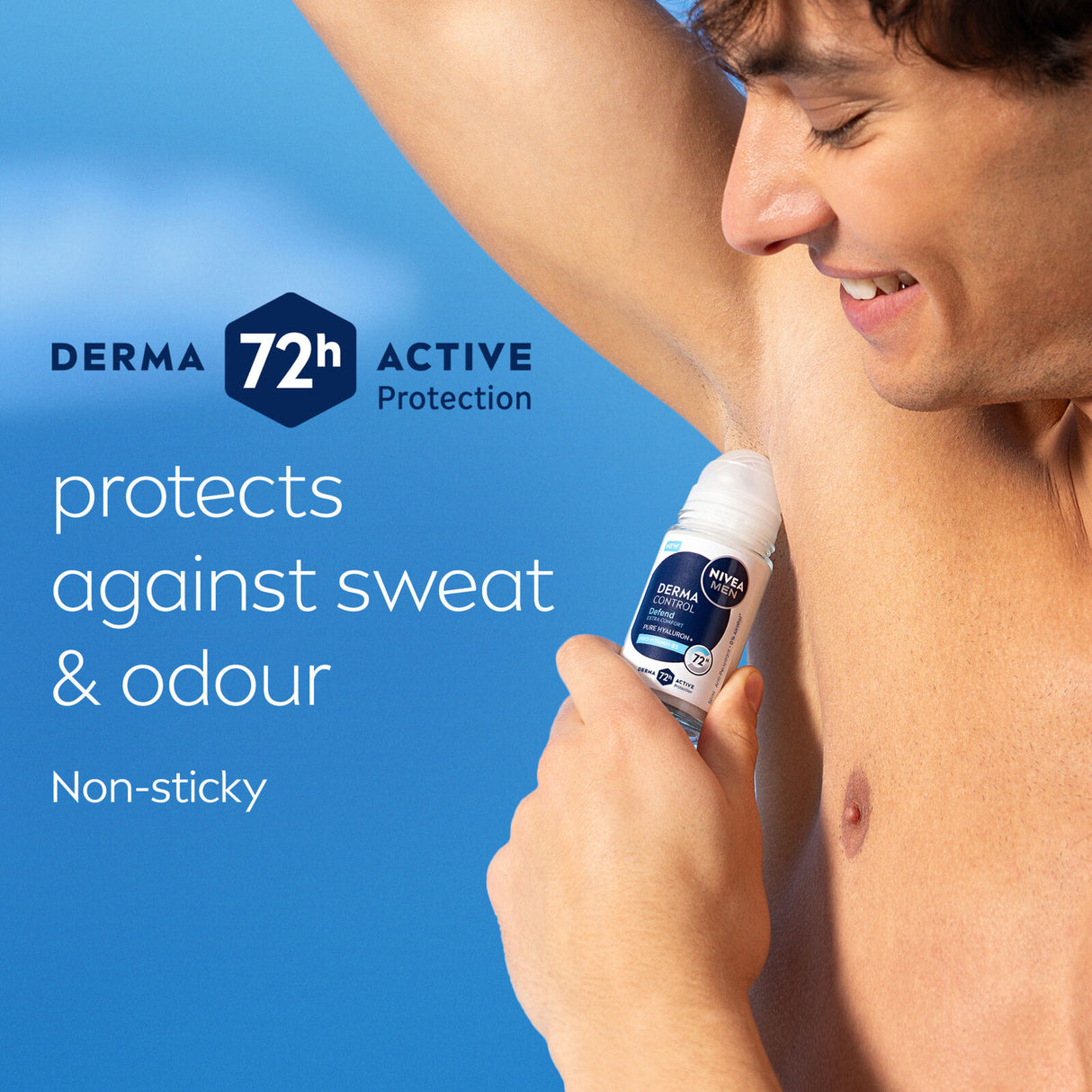 NIVEA Mens Derma Control Roll-On Antiperspirant Deodorant 50ml 72H