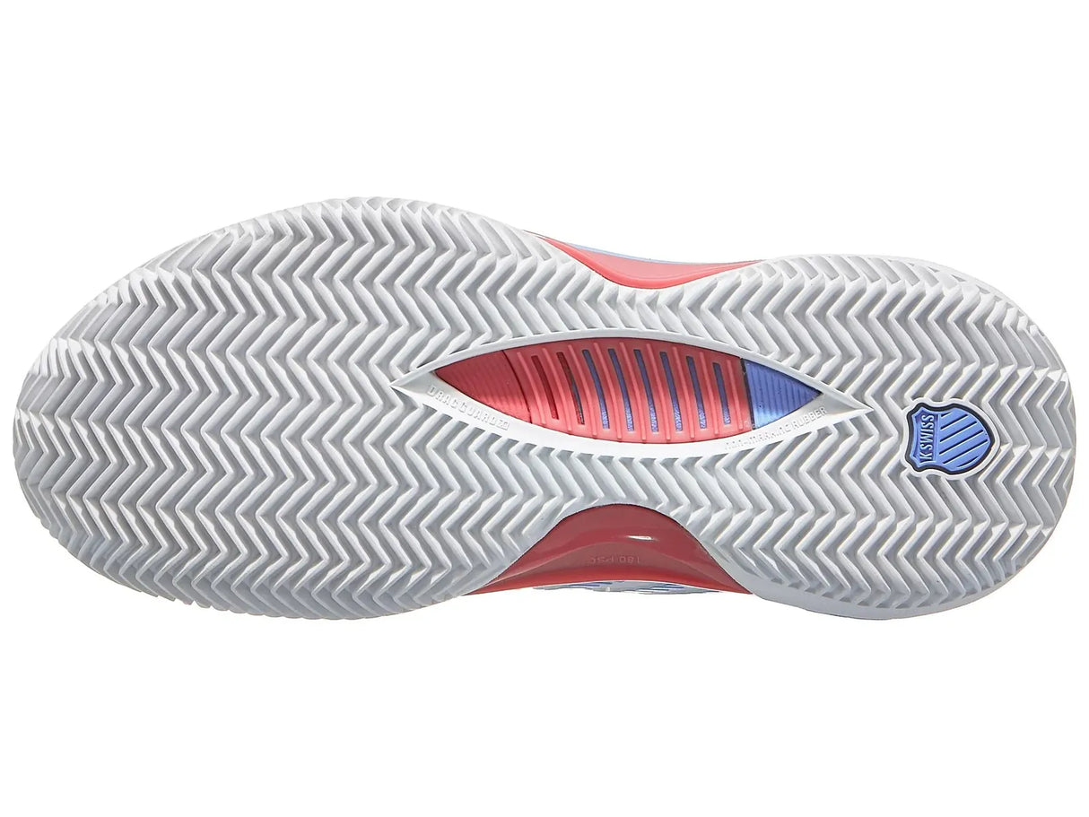 K-Swiss Hypercourt Supreme 2 Clay Womens Tennis Shoes in White/Blue/Pink