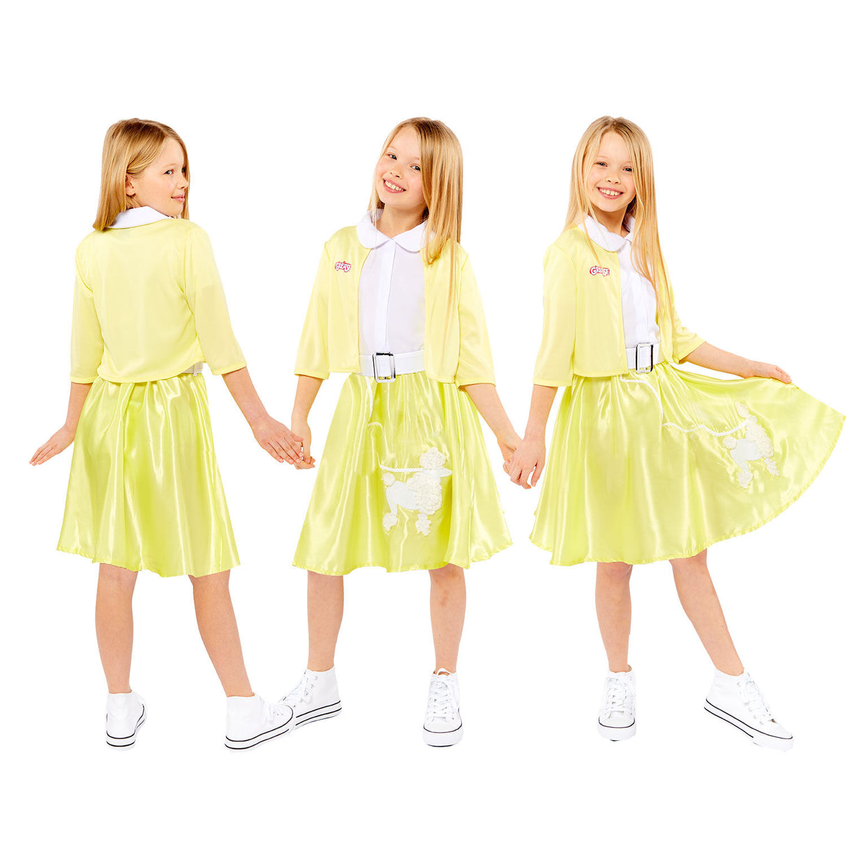 Sandy Grease Yellow Dress Summer Nights - Girls Party Costume - 10-12 Years (Officially Licensed)