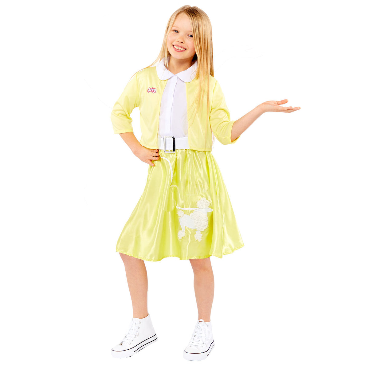 Sandy Grease Yellow Dress Summer Nights - Girls Party Costume - 10-12 Years (Officially Licensed)