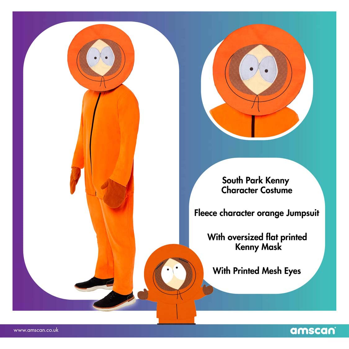 Kenny South Park Costume - Officially Licensed - Mens Halloween & Party Outfit