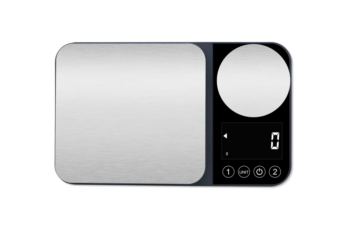 Cuisena 2-in-1 5kg Kitchen Scale with Dual Stainless Steel Platforms in Silver