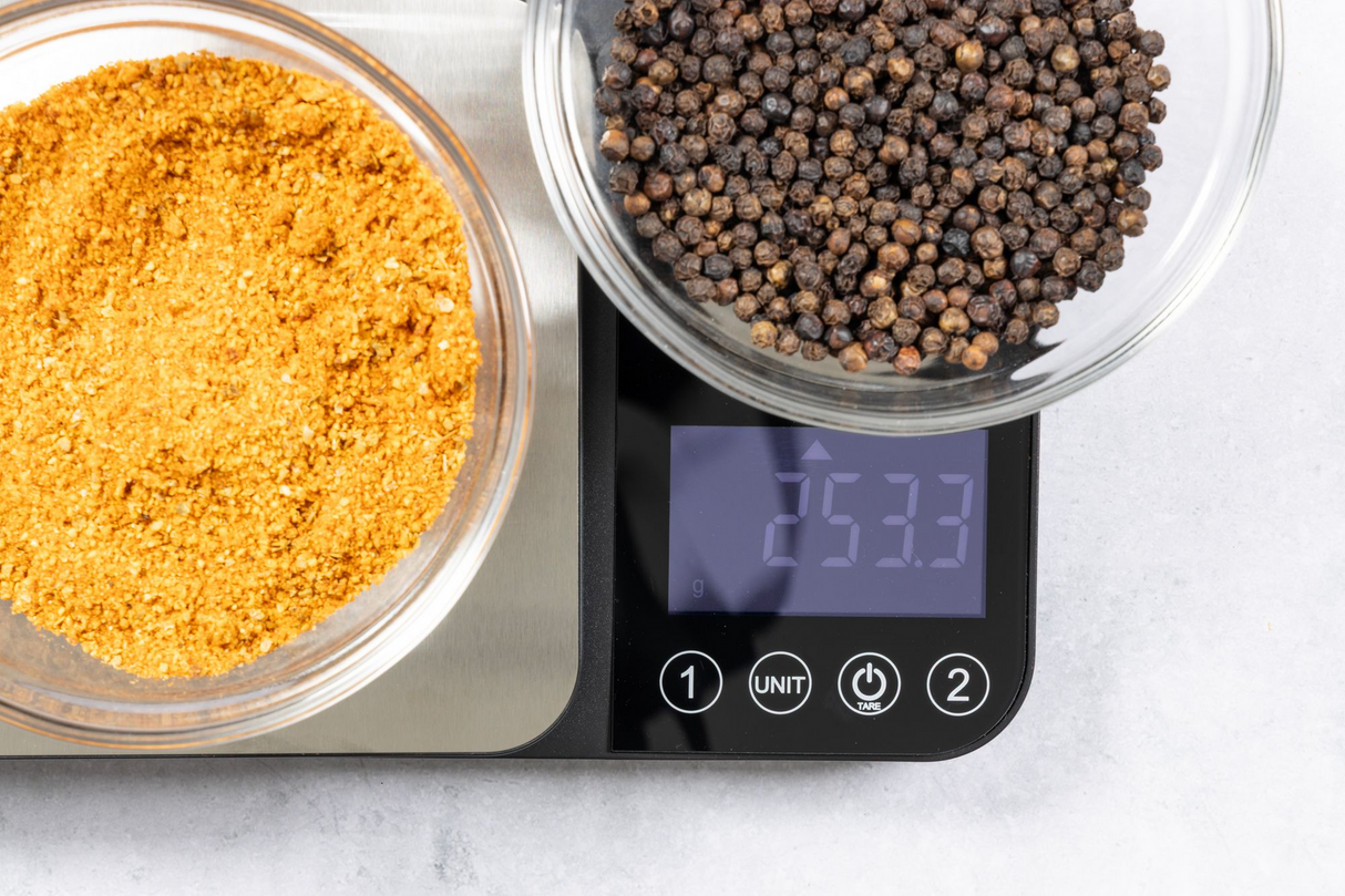 Cuisena 2-in-1 5kg Kitchen Scale with Dual Stainless Steel Platforms in Silver