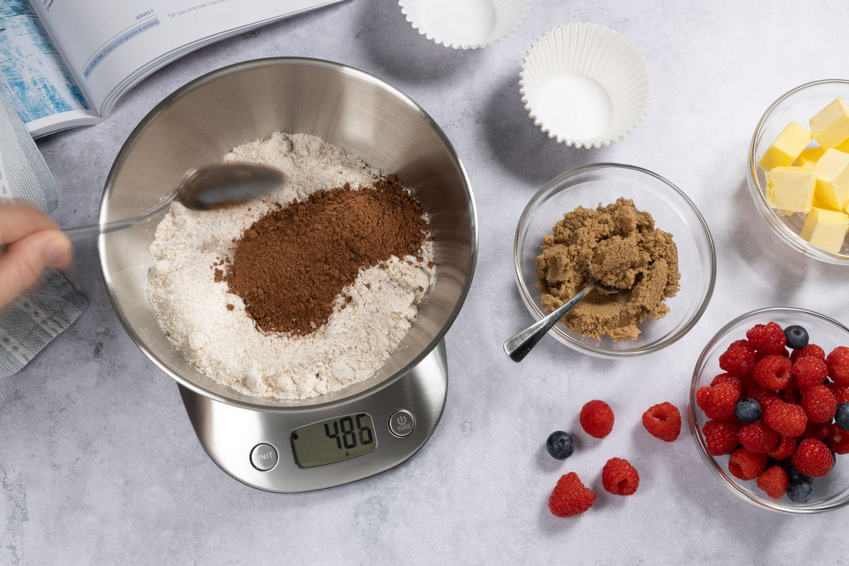 Cuisena 5kg Kitchen Scale with Stainless Steel Bowl - Measures Dry & Wet Ingredients