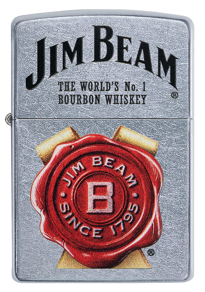 Zippo Jim Beam Street Lighter in Chrome (Made in USA) - Officially Licensed