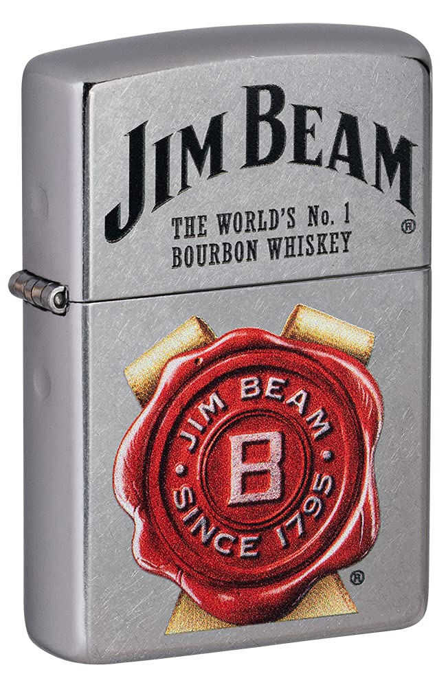 Zippo Jim Beam Street Lighter in Chrome (Made in USA) - Officially Licensed