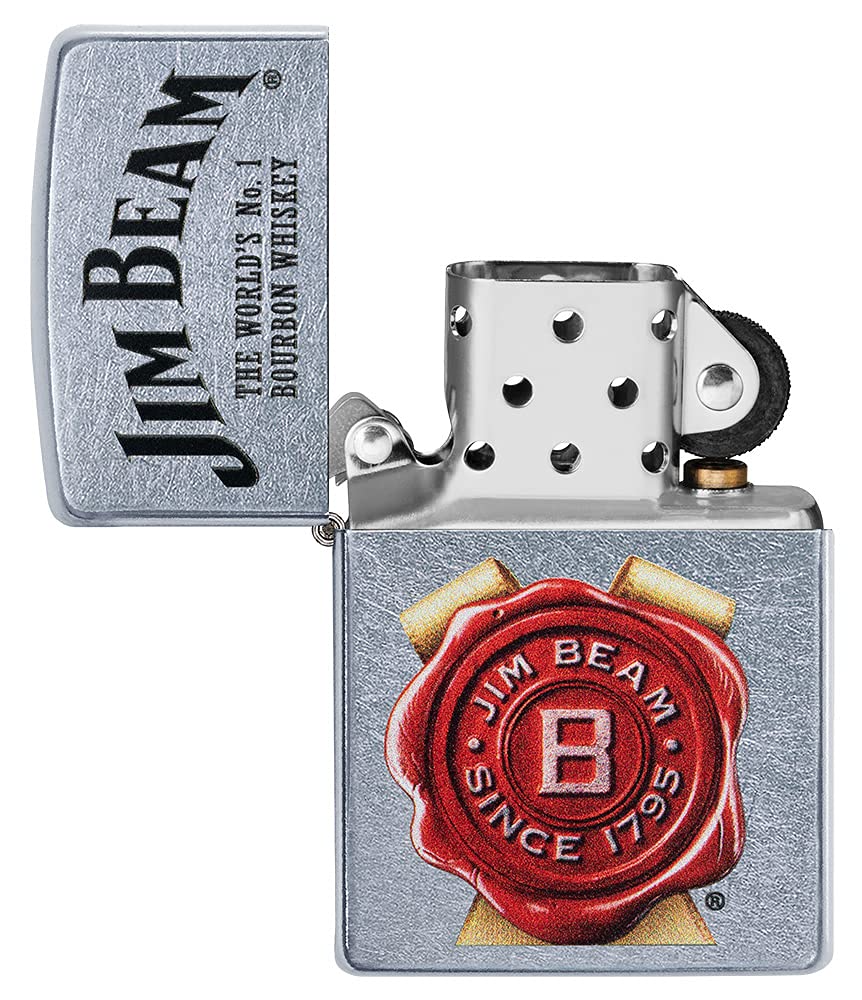 Zippo Jim Beam Street Lighter in Chrome (Made in USA) - Officially Licensed