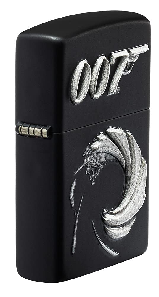 Zippo James Bond 007 Lighter in Black Matte (Made in USA) - Officially Licensed