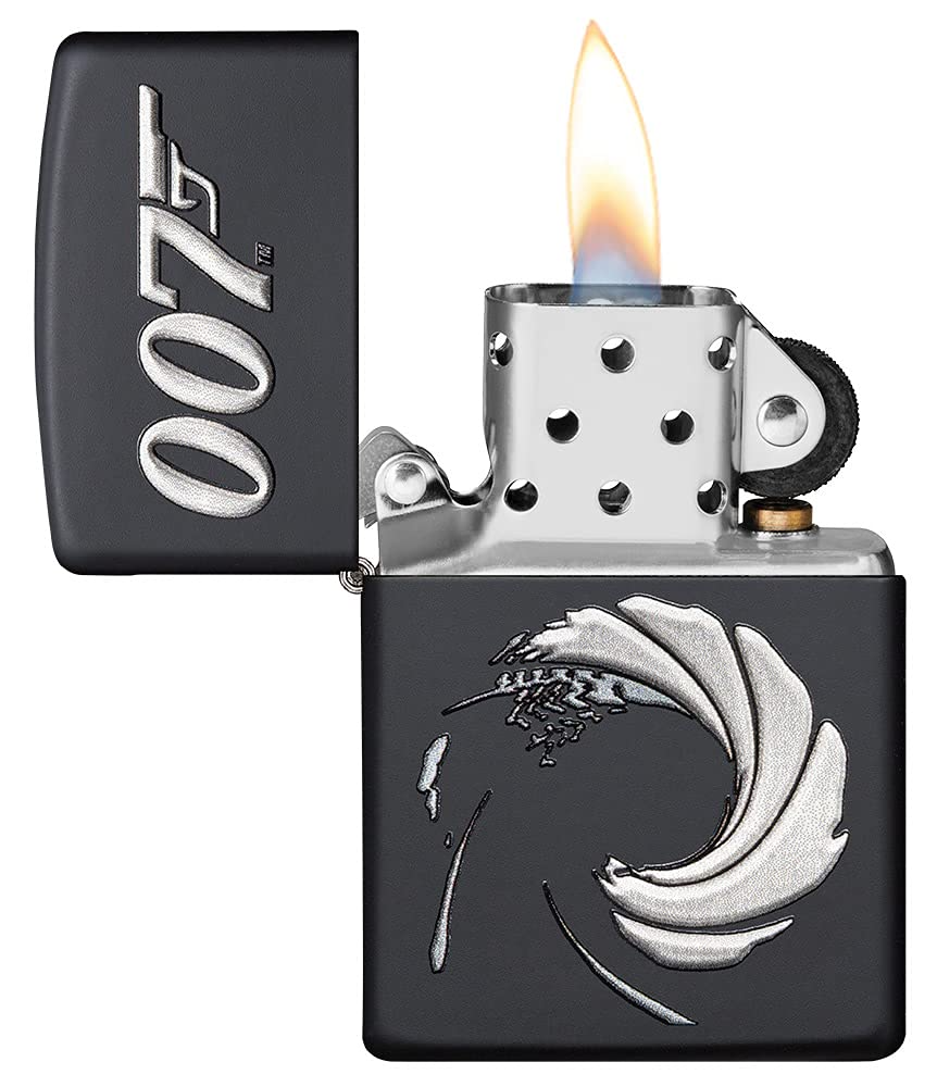 Zippo James Bond 007 Lighter in Black Matte (Made in USA) - Officially Licensed