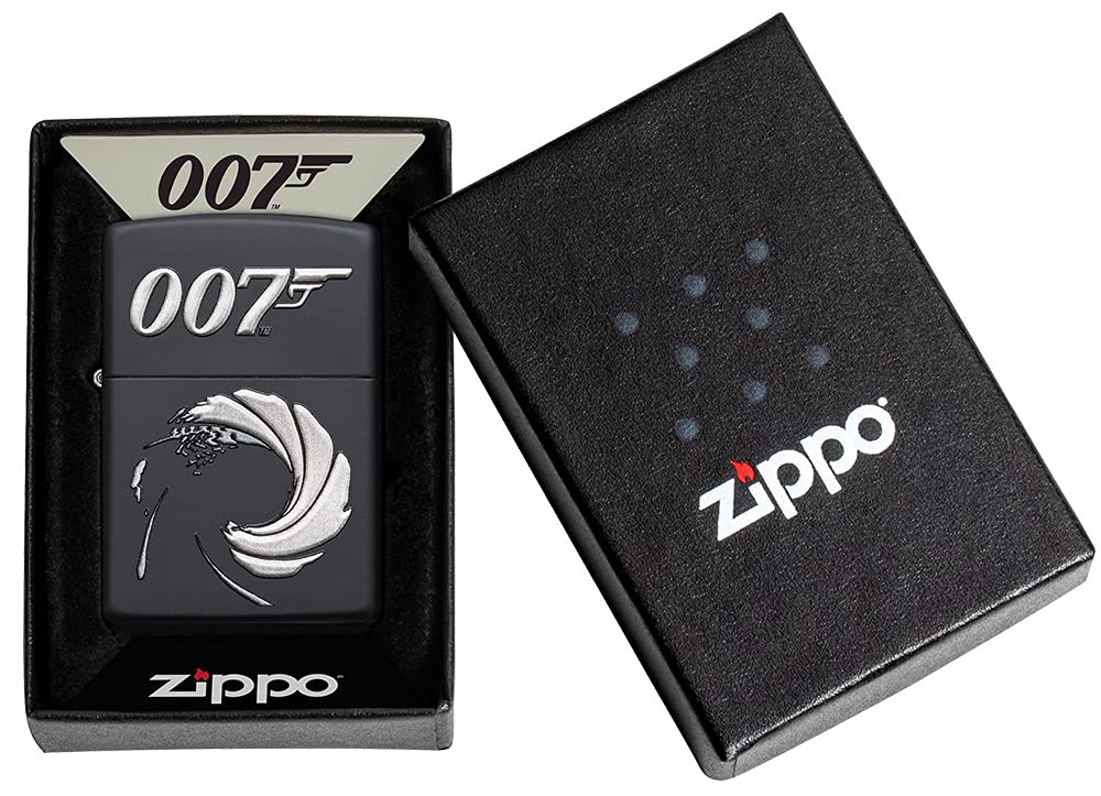 Zippo James Bond 007 Lighter in Black Matte (Made in USA) - Officially Licensed