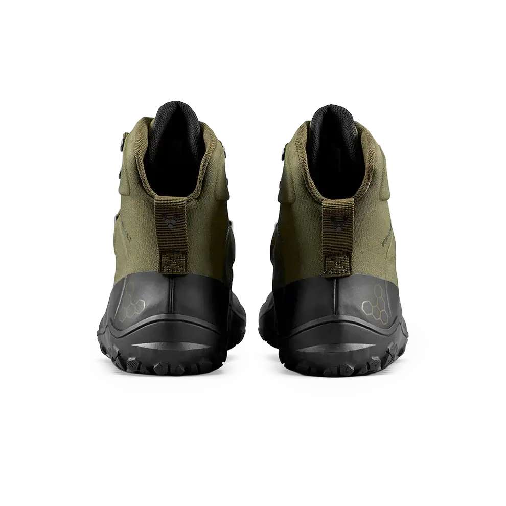 Vivobarefoot Mens Tracker Textile AT II Hiking Boots - Dark Olive (Waterproof Shoes)