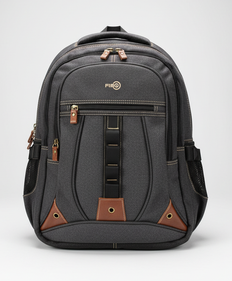 FIB Washed Canvas Backpack Bag in Black