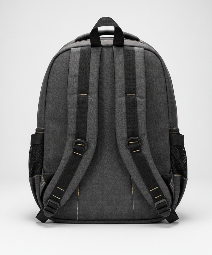 FIB Washed Canvas Backpack Bag in Black